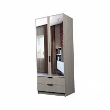 Шкаф ЭКОН распашной 2-х дверный с 2-мя ящиками со штангой с 2-мя зеркалами
